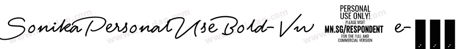 SonikaPersonalUseBold-Vw1e字体转换 SonikaPersonalUseBold-Vw1e字体转换