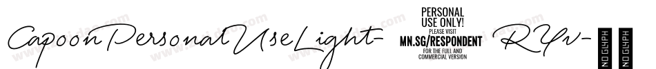CapoonPersonalUseLight-2RYv字体转换