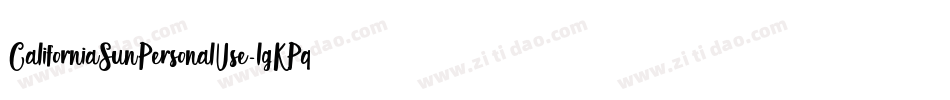 CaliforniaSunPersonalUse-lgKPq字体转换