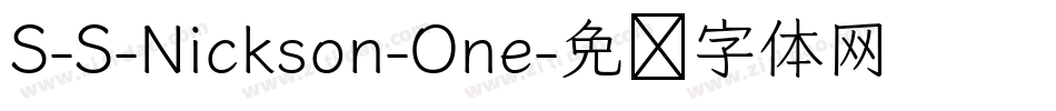 S-S-Nickson-One字体转换