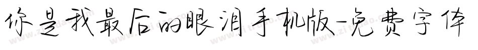 你是我最后的眼泪手机版字体转换