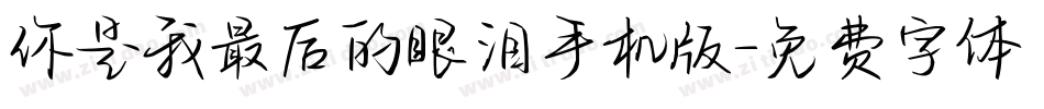 你是我最后的眼泪手机版字体转换
