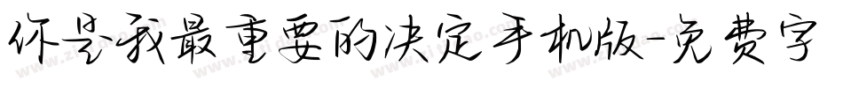 你是我最重要的决定手机版字体转换