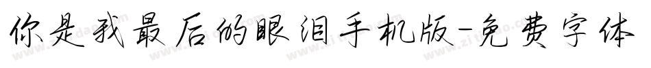 你是我最后的眼泪手机版字体转换