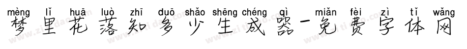 梦里花落知多少生成器字体转换