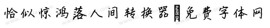 恰似惊鸿落人间转换器字体转换