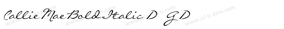 CallieMaeBoldItalic-D8GD字体转换