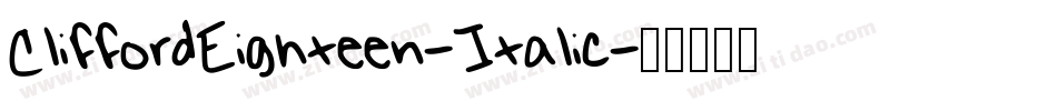 CliffordEighteen-Italic字体转换