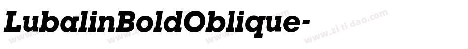 LubalinBoldOblique字体转换