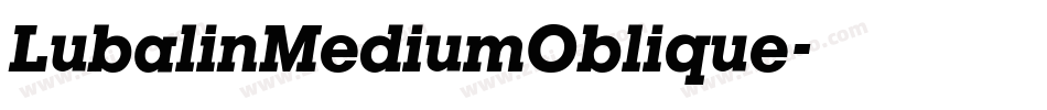 LubalinMediumOblique字体转换