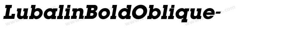 LubalinBoldOblique字体转换