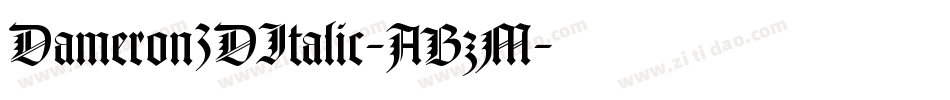 Dameron3DItalic-ABzM字体转换
