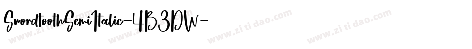 SwordtoothSemiItalic-4B3DW字体转换