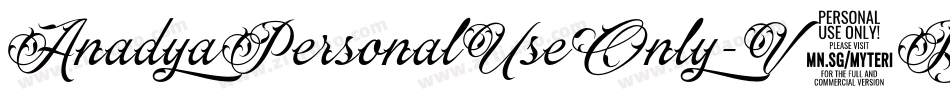 AnadyaPersonalUseOnly-V6BV字体转换