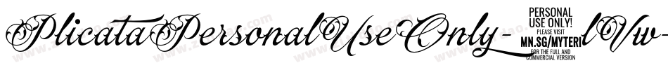 PlicataPersonalUseOnly-2lVw字体转换
