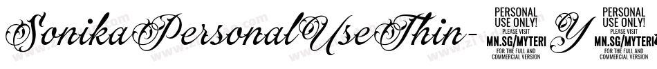 SonikaPersonalUseThin-5Y4v字体转换
