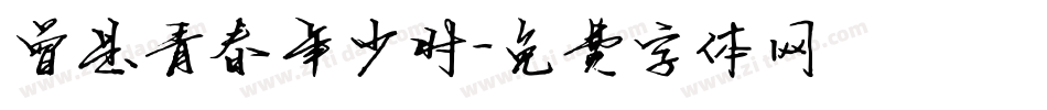 曾是青春年少时字体转换