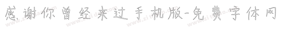 感谢你曾经来过手机版字体转换