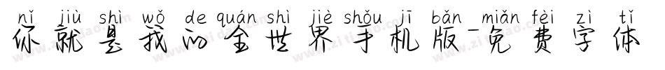 你就是我的全世界手机版字体转换