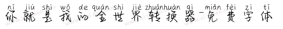 你就是我的全世界转换器字体转换