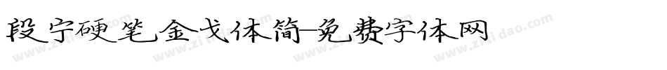 段宁硬笔金戈体简字体转换