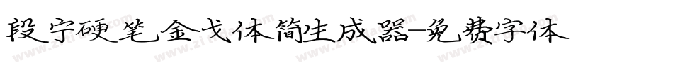 段宁硬笔金戈体简生成器字体转换