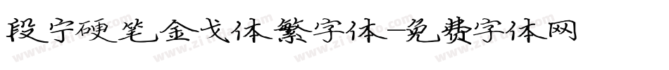 段宁硬笔金戈体繁字体字体转换