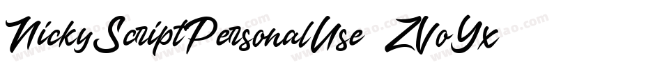 NickyScriptPersonalUse-ZVoYx字体转换