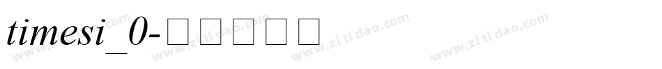 timesi_0字体转换