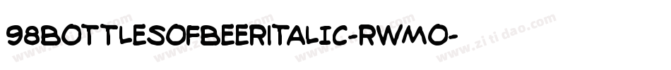 98BottlesOfBeerItalic-RWmo字体转换