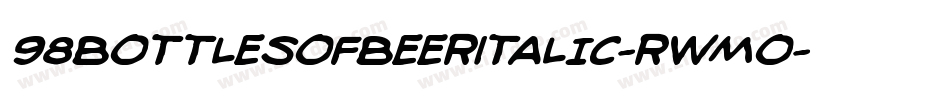 98BottlesOfBeerItalic-RWmo字体转换