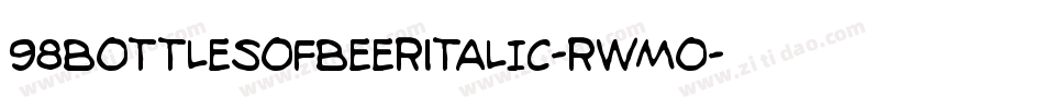 98BottlesOfBeerItalic-RWmo字体转换
