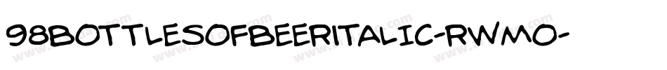 98BottlesOfBeerItalic-RWmo字体转换