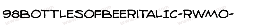 98BottlesOfBeerItalic-RWmo字体转换