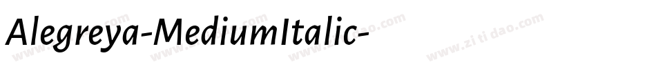 Alegreya-MediumItalic字体转换