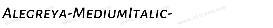 Alegreya-MediumItalic字体转换