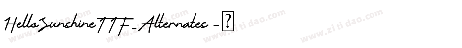 HelloSunshineTTF_Alternates1字体转换