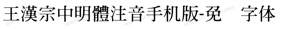 王漢宗中明體注音手机版字体转换