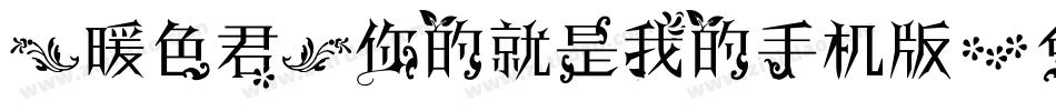 【暖色君】你的就是我的手机版字体转换