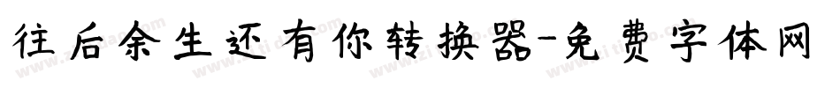 往后余生还有你转换器字体转换