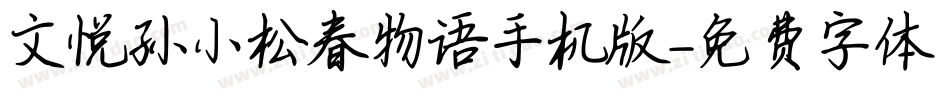 文悦孙小松春物语手机版字体转换