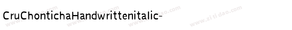 CruChontichaHandwrittenitalic-v2WA字体转换