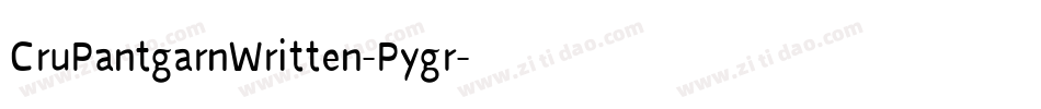 CruPantgarnWritten-Pygr字体转换