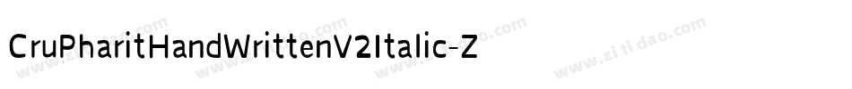 CruPharitHandWrittenV2Italic-Zg38字体转换