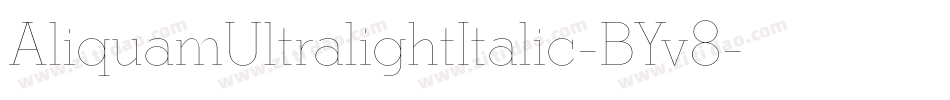 AliquamUltralightItalic-BYv8字体转换