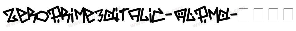 ZeroPrime3DItalic-ALPmD字体转换
