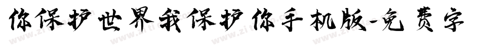 你保护世界我保护你手机版字体转换