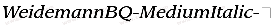 WeidemannBQ-MediumItalic字体转换