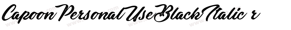 CapoonPersonalUseBlackItalic-r9q7字体转换