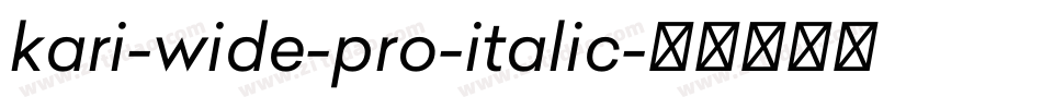 kari-wide-pro-italic字体转换